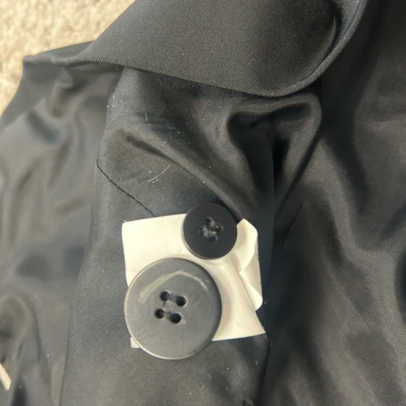 Holt Renfrew size 14 Black Double-Breasted Blazer EUC petty coat style buttons - Picture 13 of 15